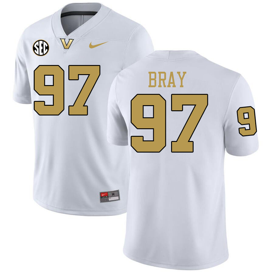 Hayden Bray Jersey, Vanderbilt Commodores #97 Hayden Bray Football Jersey, Uniforms-Alternate White Hayden Bray Jersey, Vanderbilt Commodores #97 Hayden Bray Football Jersey, Uniforms-Alternate White